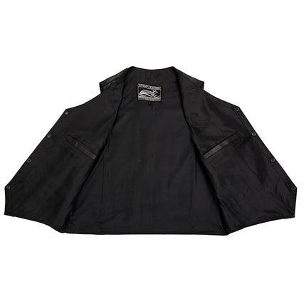Event Leather EL5310 Black Motorcycle Leather Vest for Men - Riding Club Adult Motorcycle Vests - 3X-Large