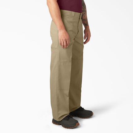 Dickies Men's Loose Fit Double Knee Work Pants, Khaki, 42W x 34L