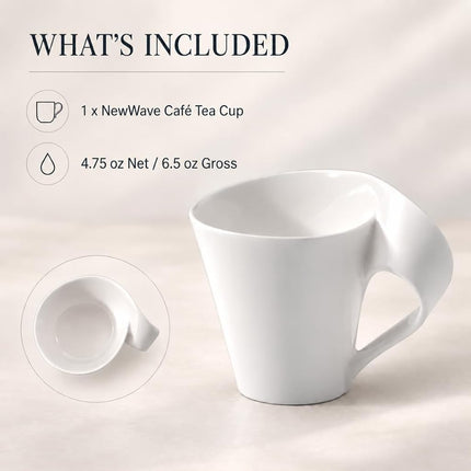 Villeroy & Boch 1025251300 New Wave Coffee Cup, 200 ml, Premium Porcelain, White