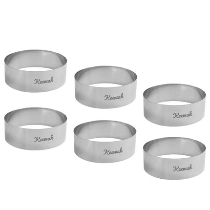 Keewah 4.5 inch Large Burger Ring - 6 Piece - Stai