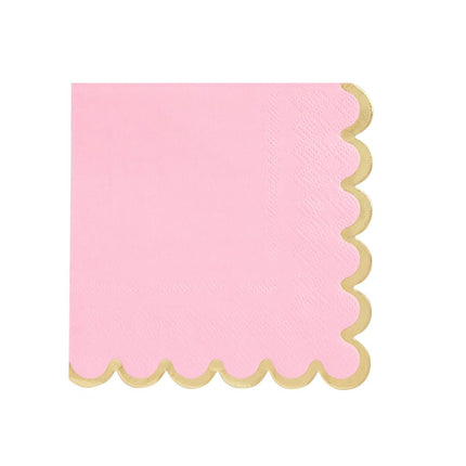 Sparkle and Bash Scallop Napkins for Parties (5 x 5 in, Light Pink, 100 Pack)