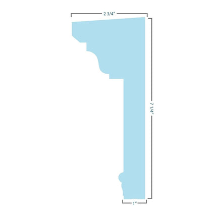 Ekena Millwork CRH07X27 27-Inch Bottom Width x 30 1/2-Inch Top Width x 7 1/4-Inch H x 1-Inch P Crosshead with Trim