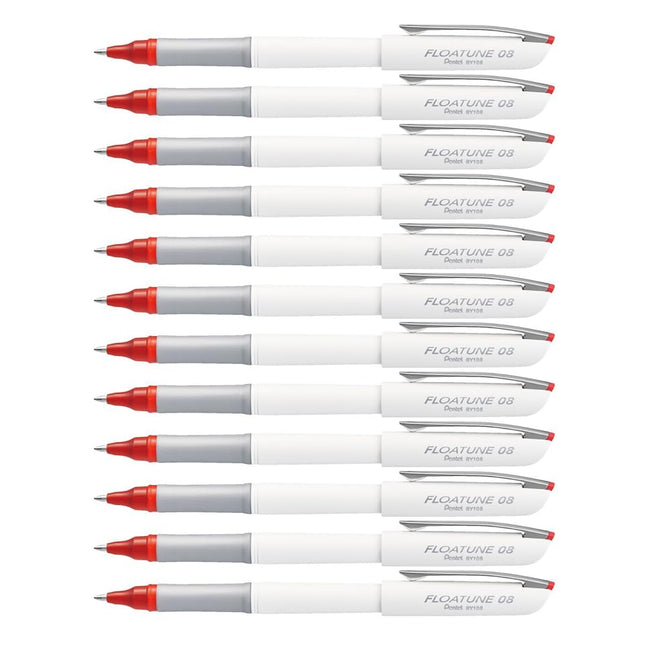 Pentel Floatune Rollerball, 0.8mm Medium Line, Red