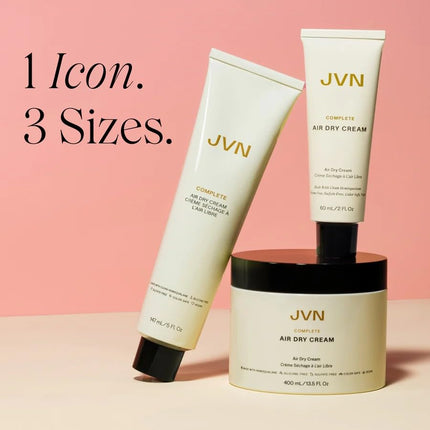JVN No Heat Complete Air Dry Cream, 2 Fl Oz, Travel Size, Hair Smoothing Cream Enhances Your Natural Texture, Curl Cream and Wavy Hair Products, Silicone Free