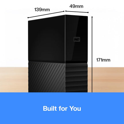 WD 8TB My Book external hard drive, Desktop HDD with Password Protection, USB 3.0, SuperSpeed USB, software for device management, backup, hardware encryption, works with PC and Mac, Black