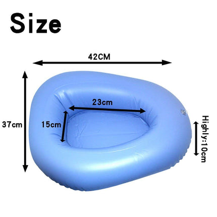 KIKIGOAL Bigger Washable Portable Air Inflation Blue Bed Pan Bedridden Elderly Inflatable Stool Bedsore Toilet