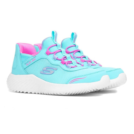 Skechers Girls' Bounder Simple Cute Shoe, Turquoise, 13 UK Child