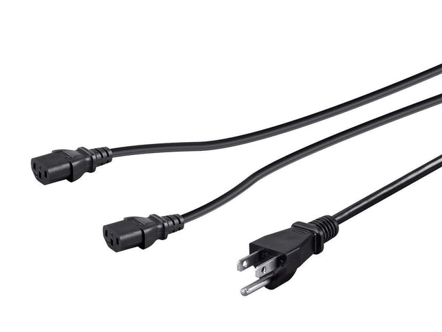 Monoprice Power Cord Splitter - NEMA 5-15P to 2X I