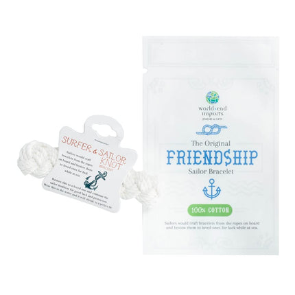 World End Imports White Cotton Sailor Knot Bracelet (Small)