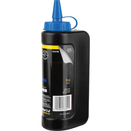 Klein Tools CHLK14B Marking Chalk Refill, High-Visibility Blue, 14-Ounce Squeeze Bottle, Water and Fade Resistant Chalk