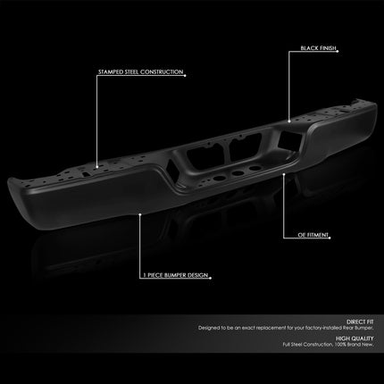 Barra facial del parachoques trasero DNA MOTORING compatible con Toyota Tundra 07-13, sin orificios para sensor de estacionamiento, negra, BUMP-R-TUN07-FB-01-BK