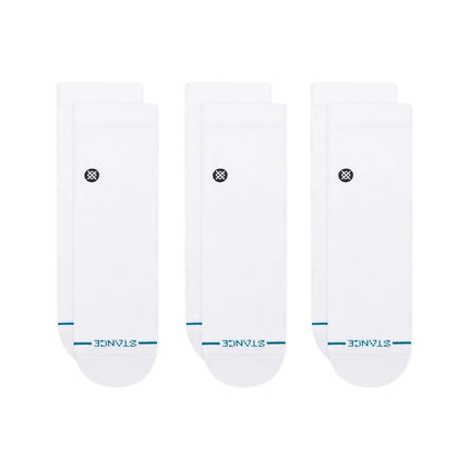 Stance Icon Quarter Sock I 3 Pack (White Large)