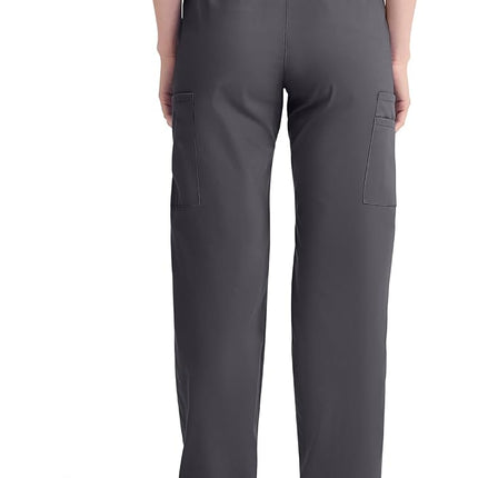 Dickies EDS Signature Scrubs for Women, Elastic Waist Pull-On Cargo Pants for Women in Soft Brushed Poplin 86106, Pewter, M