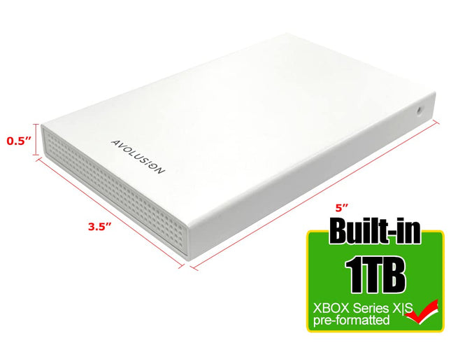 Avolusion HD250U3-WH Disco Duro Externo Portátil de 1TB USB 3.0 para Juegos (para Xbox Series X|S, Preformateado) - 2 Años de Garantía