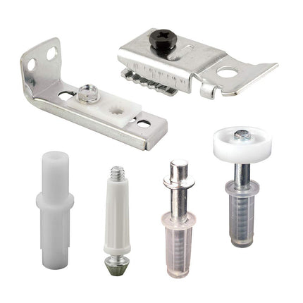 Prime-Line N 7534 Bi-Fold Door Hardware Repair Kit Includes Top and Bottom Brackets, Top and Bottom Pivots and Guide Wheel Door Repair Kit for 1 In. to 1-3/8 In. Thick Doors Up To 50 Lbs - (Pack of 6)