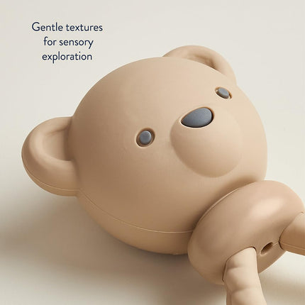 Itzy Ritzy Silicone Rattle Toy - Soothing Teething Toy with Soft Jingle Sound and Easy Grip Textured Handle - Ages 3 Months and Up (Ear)