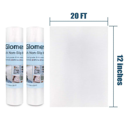 Refrigerator Liners, Shelf Liners for Kitchen Cabinet, Washable Oil-Proof for Drawer, Shelves, Storage, 12 Inches x 20 FT, Non-Slip (12 Inches x 20 FT x 2 Rolls)