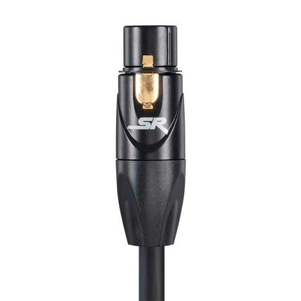 Monoprice Stage Right Series Professional XLR Male to XLR Female - 15ft - Black - Gold Plated | 16AWG Stranded Copper Wire Conductors [Microphone & Interconnect]