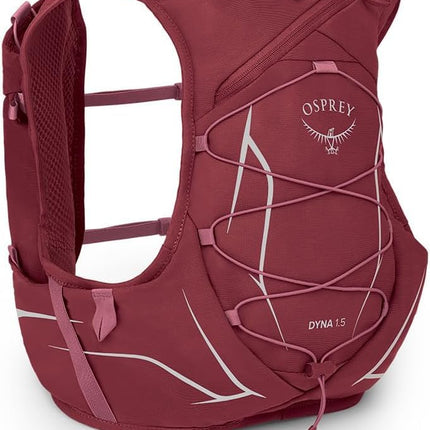 Osprey Dyna 1.5L Chaleco de hidratación para correr para mujer con depósito hidráulico, rosa kakio, grande