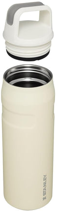 STANLEY IceFlow Cap and Carry Water Bottle 24 oz | Wide Mouth Twist Lid | Lightweight and Leakproof for Travel and Sports | Insulated Stainless Steel | BPA-Free | Cream Glimmer