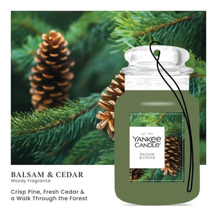 Yankee Candle Paper Car Jar, Balsam & Cedar (Pack of 6)