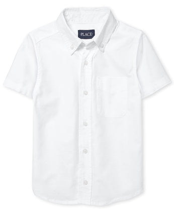 The Children's Place Boys' Short Sleeve Oxford Shi