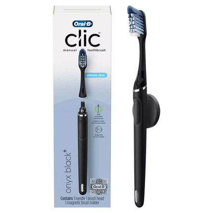 Oral-B Clic Manual Toothbrush, Onyx Black, with Ma
