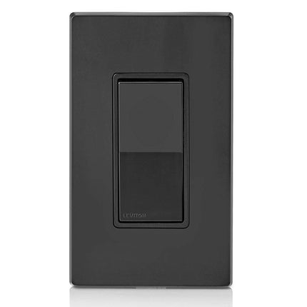 Leviton 5601-2E 15 Amp, 120/277 Volt, Decora Rocker Single-Pole AC Quiet Switch, Residential Grade, Grounding, Black