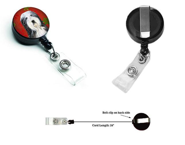 Porte-badge de Noël Caroline's Treasures Bearded Collie Flocon de neige rouge et vert, multicolore (SS4704BR)