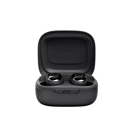 JBL Live Free 2 - Auriculares inalámbricos con cancelación de ruido, hasta 35 horas de reproducción, 6 micrófonos para llamadas perfectas sin ruido, resistencia al agua IPX5, tubos ovalados para mayor comodidad, aislamiento y graves (Negro)