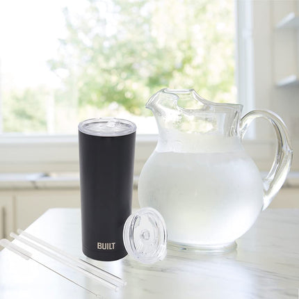 BUILT Beast Double Walled Stainless Steel Tumbler, 20-Ounces, Black