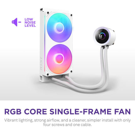 NZXT Kraken Plus 240 RGB - 240mm AIO CPU Cooler, LCD - White