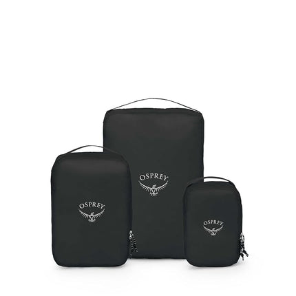 Osprey Ultralight Packing Cube Set, 3 Cubes (1.5L, 4L, 9L), Black