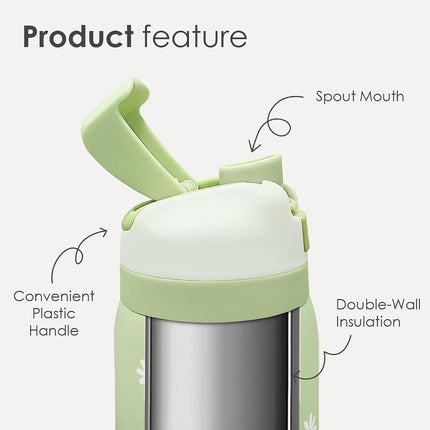 Daisy Insulated Stainless Steel Water Bottle with Straw for Sports and Travel, 32oz Gifts for Women Girls Friends Teens Birthday Christmas (Green)