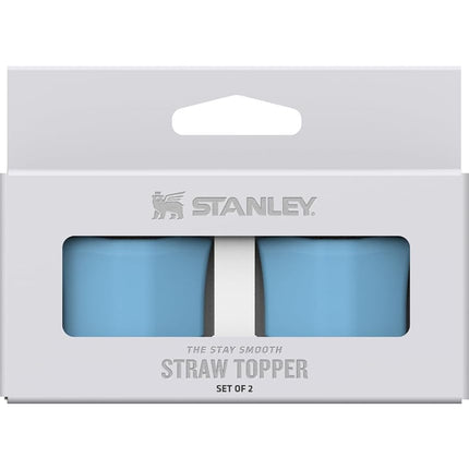 STANLEY Quencher Stay Smooth Anti-Pucker Straw Topper 2-Pack | Ergonomic Sip Through Straw Cap for Tumbler with Handle | Silicone Accessory for Drinking Cup | BPA-Free | Sky