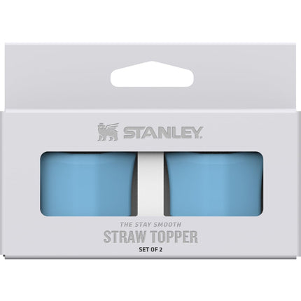 STANLEY Quencher Stay Smooth Anti-Pucker Straw Topper 2-Pack | Ergonomic Sip Through Straw Cap for Tumbler with Handle | Silicone Accessory for Drinking Cup | BPA-Free | Sky