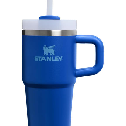 STANLEY Vaso térmico Quencher H2.0 con asa y pajita 590 ml | Tapa de 3 posiciones Flowstate | Compatible con el portavasos del coche | Vaso de acero inoxidable aislado | Sin BPA | Cobalto