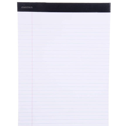 Mintra Office Legal Pads - ((Basic White 6pk, 8.5in x 11in, Wide Ruled)) - 50 Sheets per Notepad, Micro Perforated Writing Pad, Notebook Paper for School, College, Office, Business