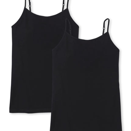 The Children's Place Girls' 2 Pack Basic Cami, Bla