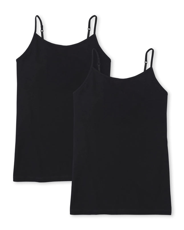 The Children's Place Girls' 2 Pack Basic Cami, Bla