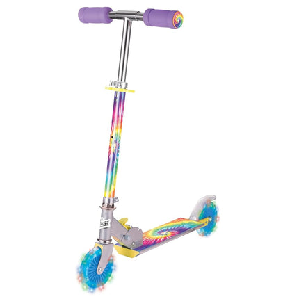OzBozz TIE DYE SCOOTER WITH FLASHING WHEELS, rainb