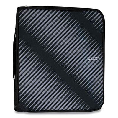 Five Star Zipper Binder, 2 Inch 3-Ring Binder for School, 6 Pocket Expanding File, 380 Sheet Capacity, Black (72536)