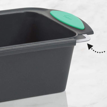 Trudeau Structure Loaf Pan Silicone Bakeware, 8.5" x 4.5", Mint/Black