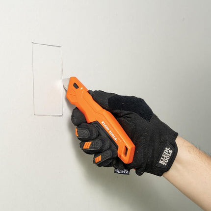 Klein Tools 44301 Retractable Utility Knife with Blade Storage and 5 Extra Blades, Bright Orange, Lightweight Ergonomic Design