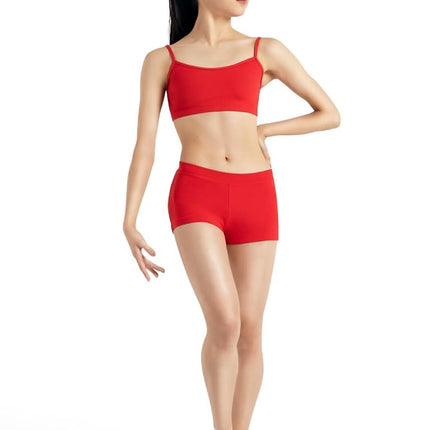 Capezio Boy Cut Low Rise Shorts, Red, Small
