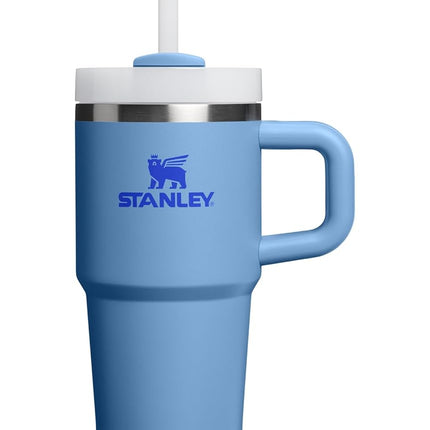 Vaso térmico Stanley Quencher H2.0 con asa y pajita de 591 ml | Tapa de 3 posiciones Flowstate | Compatible con el portavasos para viajes | Vaso aislado de acero inoxidable | Sin BPA | Azul Celeste