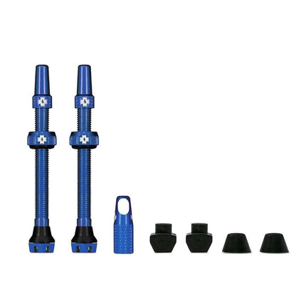 Muc-Off Tubeless Valves, Iridescent 60mm - Dust Caps for Bikes with Valve Core Removal Tool - Presta Valve Caps for Tubeless MTB/Road/Gravel Bikes