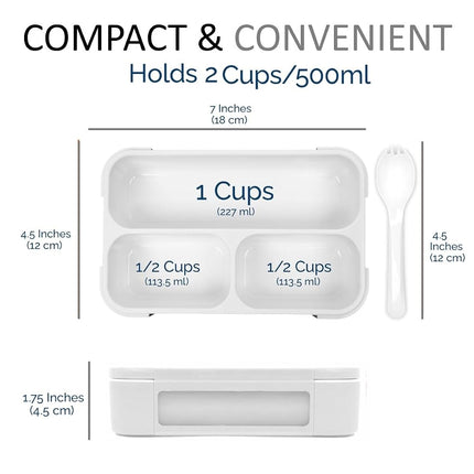 Snack Containers for Adults or Kids - MINI Bento Lunch Box | Small Leakproof Container Set for Toddlers Boys Girls, Bento-Boxes for School Daycare Travel Lunches Snacks | BPA Free | Grey Black 2 Pack