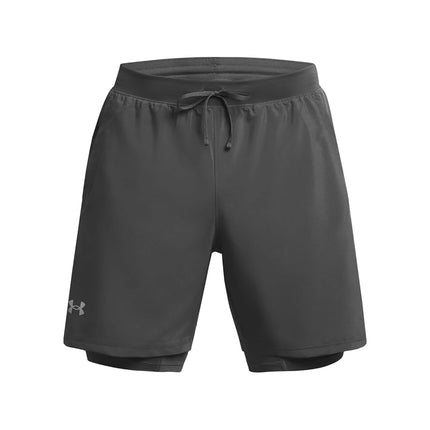 Under Armour Mens UA Launch Run 2 in 1 Shorts C Rock/Reflect XL