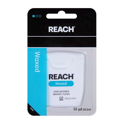 Reach Unflavored Waxed Dental Floss, 55 yds, Pack of 10